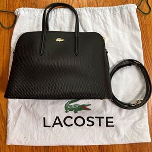 Lacoste Women's Chantaco Dual Carry Piqué Leather Bugatti Bag